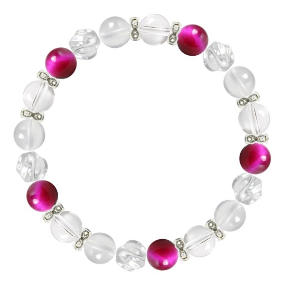 クリスタル(本水晶)・ピンクタイガーアイ 2カラーレディースブレスレット