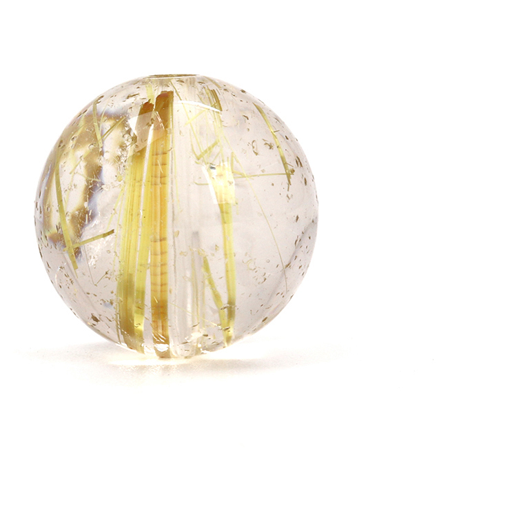 存在感のある金針の美しさ【１点もの】ルチルクォーツ（クリア） 12mm