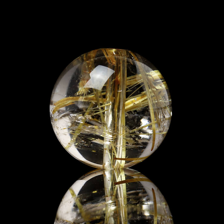個性ある金針水晶【一点もの】タイチンルチルクォーツ 12mm